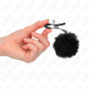 KINK - Pinza para pezón con bola de piel sintética negra de 6 cm