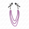 KINK - PINZAS PARA PEZONES CON 3 CADENAS MORADO 20/23/28 CM