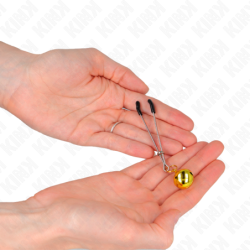 KINK - PINZAS PARA PEZONES DE CAMPANA FINAS DORADAS DE 7 CM