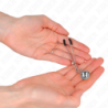 KINK - PINZAS PARA PEZONES DE CAMPANA FINAS, PLATEADAS, 7 CM