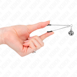KINK - PINZAS PARA PEZONES DE CAMPANA FINAS, PLATEADAS, 7 CM