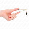 KINK - PINZAS PARA PEZONES FINAS DORADAS CON 3 CUENTAS DE CRISTAL NEGRAS DE 7 CM