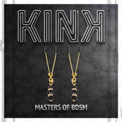 KINK - PINZAS PARA PEZONES FINAS DORADAS CON 3 CUENTAS DE CRISTAL NEGRAS DE 7 CM