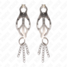 KINK - PINZAS PARA PEZONES CON FORMA DE TRÉBOL JAPONÉS Y PEQUEÑAS CADENAS DE PLATA