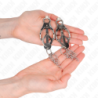 KINK - PINZAS PARA PEZONES CON FORMA DE TRÉBOL JAPONÉS Y PEQUEÑAS CADENAS DE PLATA