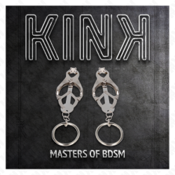 KINK - Pinzas para pezones con junta tórica y diseño de trébol japonés, color plata.