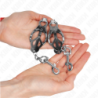 KINK - PINZAS PARA PEZONES CON FORMA DE TRÉBOL JAPONÉS Y GANCHOS, COLOR PLATA