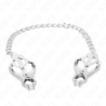 KINK - PINZAS PARA PEZONES CON FORMA DE TRÉBOL JAPONÉS CON CADENA, PLATA, 30 CM