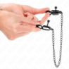 Pinzas para pezones de cadena plana KINK, negras, 30 cm