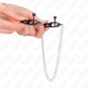 Pinzas para pezones KINK - Cadena plana, color plata, 30 cm