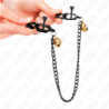 KINK - PINZAS PARA PEZONES DE CADENA PLANA CON CAMPANA, PLATA, 30 CM
