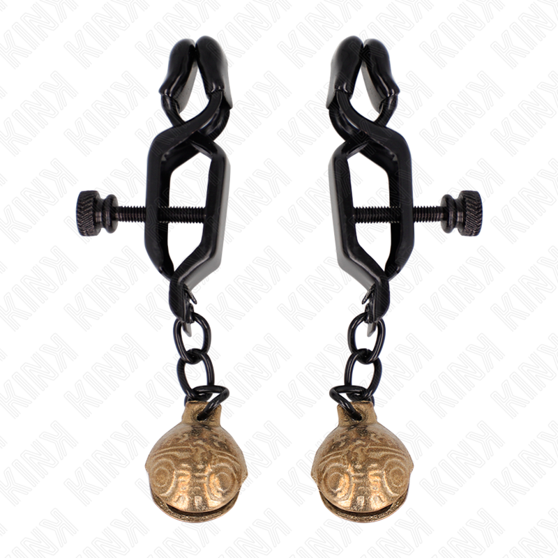 Pinzas para pezones KINK - estilo campana, negras, 7 cm