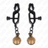 Pinzas para pezones KINK - estilo campana, negras, 7 cm