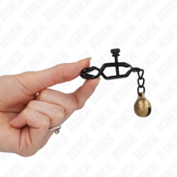 Pinzas para pezones KINK - estilo campana, negras, 7 cm