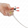 KINK - PINZAS TRIPLE PARA PEZONES Y CLÍTORIS BELL ROJAS CON CADENA DE 30 CM