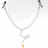 KINK - PINZAS PARA PEZONES CON CADENA Y COLGANTE DE CUERNO DE 30 CM