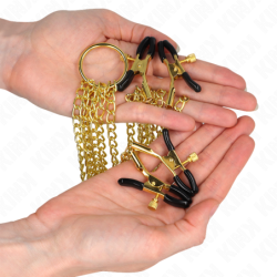 KINK - 4 PINZAS AJUSTABLES DORADAS PARA PEZONES Y CLÍTORIS