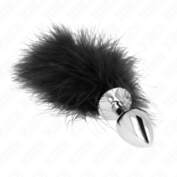 KINK - TAPÓN ANAL DE ACERO INOXIDABLE 11 x 7 CM CON PLUMA 11 CM