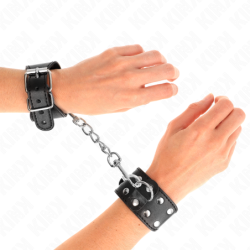 KINK - PULSERAS CON DOBLE LÍNEA DE REMACHES AJUSTABLES NEGRAS