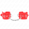 KINK - SUJETADORES DE MUÑECA AJUSTABLES CON 3 ANILLAS EN D, ROJOS, 17,5-25 CM X 6 CM