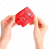 KINK - SUJETADORES DE MUÑECA AJUSTABLES CON 3 ANILLAS EN D, ROJOS, 17,5-25 CM X 6 CM