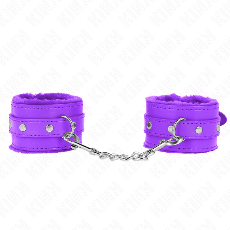 KINK - MUÑEQUERAS FORRADAS PREMIUM VIOLETA CON CORREA VIOLETA AJUSTABLE 17-29 CM X 6 CM