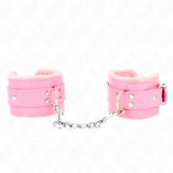 KINK - MUÑEQUERAS FORRADAS ROSA CON CORREA ROSA AJUSTABLE 20-29 CM X 5.5 CM