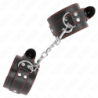 KINK - SUJECIONES DE MUÑECA NEGRAS CON FORRO ROJO AJUSTABLES 20-28 CM X 5,5 CM
