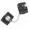 KINK - SUJECIÓN FIJA PARA MUÑECAS CON CADENA DE 30 CM Y CIERRE CON CANDADO, NEGRO, AJUSTABLE DE 16 A 23 CM X 5,5 CM