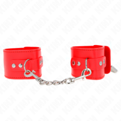 KINK - MUÑEQUERAS CON CIERRE CANDADO ROJO AJUSTABLE 16-23 CM X 5.5 CM