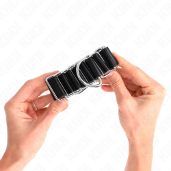 SUJECIÓN DE MUÑECA FINA CON BISAGRA, NEGRA, AJUSTABLE, 16-22 CM X 3,5 CM