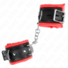 KINK - SUJECIONES DE MUÑECA RESISTENTES CON FORRO DE PIEL ROJA, AJUSTABLES DE 20-30 CM X 6 CM
