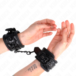 KINK - SUJECIONES DE MUÑECAESTAMPADO DE DIAMANTE NEGRAS AJUSTABLES 17-26 CM X 5,5 CM