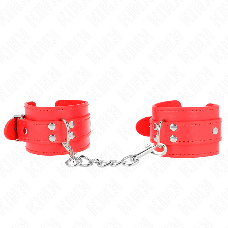 KINK - SUJECIONES DE MUÑECA SENCILLAS ROJAS AJUSTABLES 20-23 CM X 5,5 CM