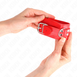 KINK - SUJECIONES DE MUÑECA SENCILLAS ROJAS AJUSTABLES 20-23 CM X 5,5 CM