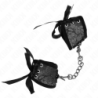 SUJECIONES DE MUÑECA KINK - SCANDAL CON DETALLES DE ENCAJE NEGRO 24,5 CM X 6,5 CM