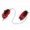 KINK - SUJETADORES DE MUÑECA ELÁSTICOS DE ENCAJE CON DETALLES DE CORAZÓN ROJO AJUSTABLES DE 22 A 35 CM