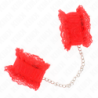 KINK - SUJECIONES DE MUÑECA ELÁSTICAS DE ENCAJE ROJAS