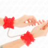 SUJECIONES DE MUÑECA ELÁSTICAS DE ENCAJE ROJAS KINK