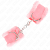 KINK - SUJETADORES DE MUÑECA FORRADOS DE PELO ROSA AJUSTABLES 17-31 CM X 7 CM