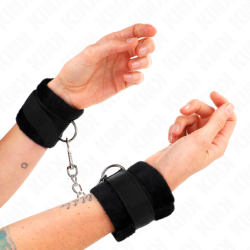 KINK - ESPOSAS DE MANO DE PIEL NEGRAS PARA PRINCIPIANTES 30 X 7 CM