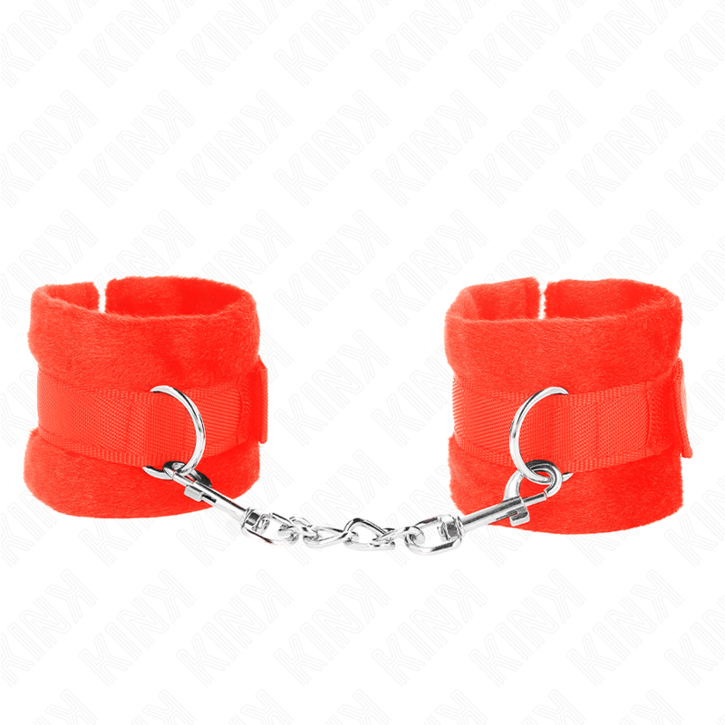 KINK - ESPOSAS DE MANO DE PIEL PARA PRINCIPIANTES, ROJAS, 30 X 7 CM