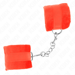 KINK - ESPOSAS DE MANO DE PIEL PARA PRINCIPIANTES, ROJAS, 30 X 7 CM