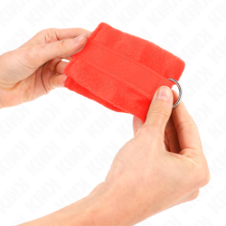KINK - ESPOSAS DE MANO DE PIEL PARA PRINCIPIANTES, ROJAS, 30 X 7 CM