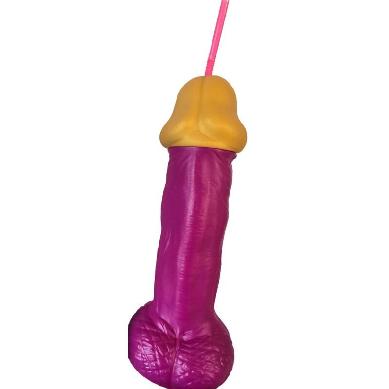 DIABLO PICANTE - PENE DE PLÁSTICO DE VIDRIO FUCSIA