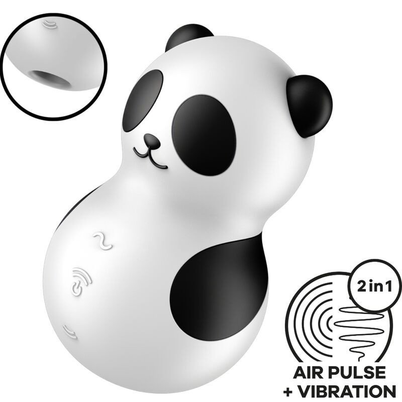 SATISFACTOR - ESTIMULADOR Y VIBRADOR DE BOLSILLO PANDA BLANCO Y NEGRO