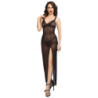 CHILIROSE - CR 4723 BABYDOLL LARGO Y TANGA NEGRO M