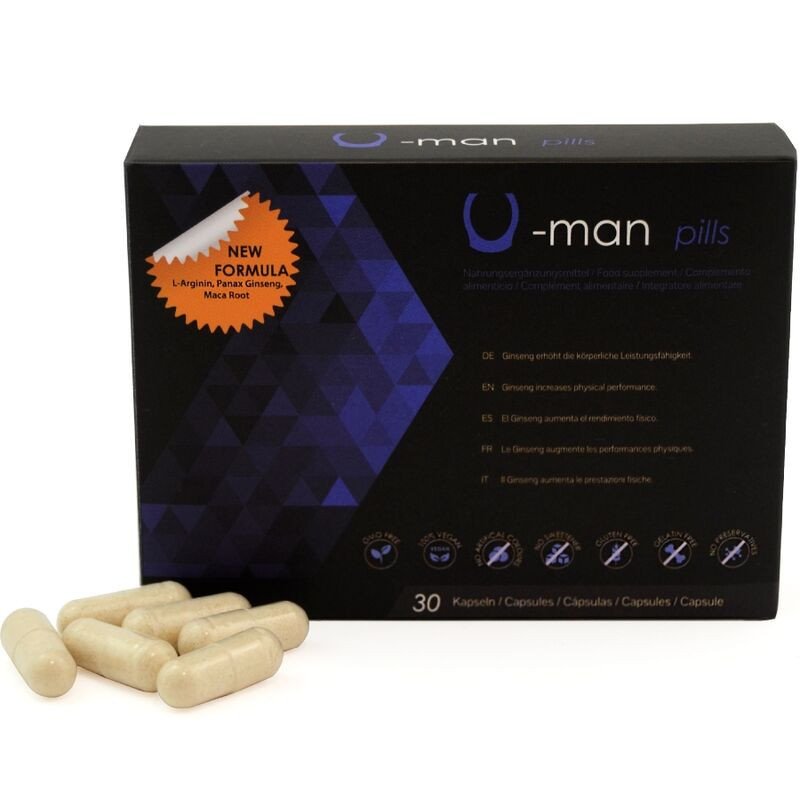 500 COSMÉTICOS - U-MAN AUMENTA EL TAMAÑO DEL PENE Y LA POTENCIA SEXUAL - 30 CÁPSULAS