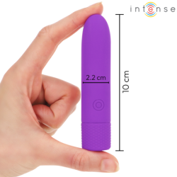 INTENSE - SYMONE VIBRADOR RECARGABLE POR USB, 8 VIBRACIONES, MORADO, 10 X 2,2 CM