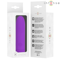 INTENSO - SYMONE VIBRADOR RECARGABLE POR USB, 8 VIBRACIONES, MORADO, 10 X 2,2 CM